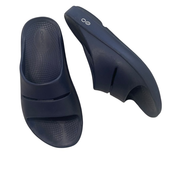 OOFOS Shoes - Oofos OOahh Slide Sandals Navy Blue Recovery Shoe Size 7 Women's